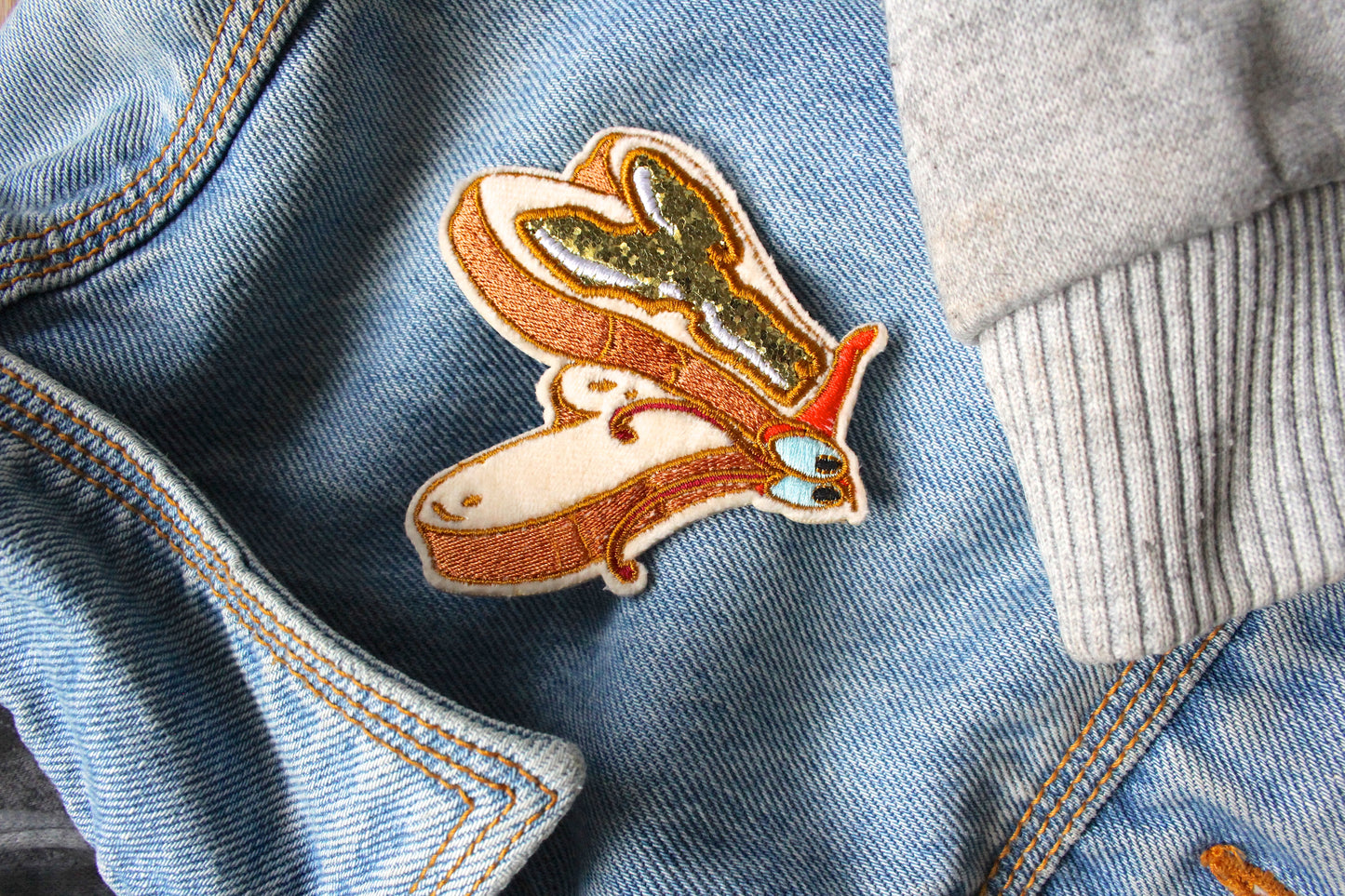 Bread and butterfly Iron Patch