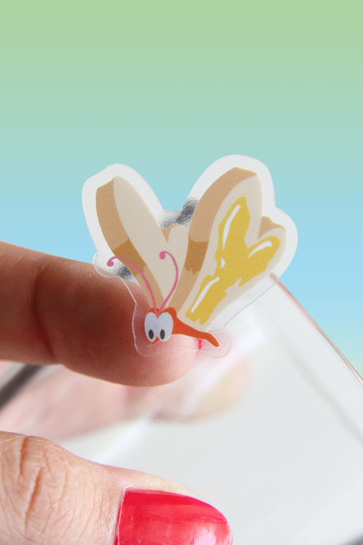 Sticker bread and butterfly