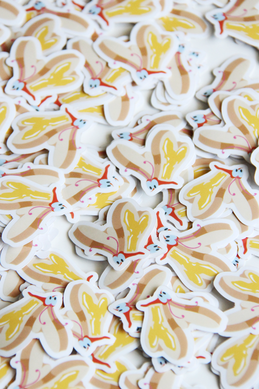 Sticker bread and butterfly