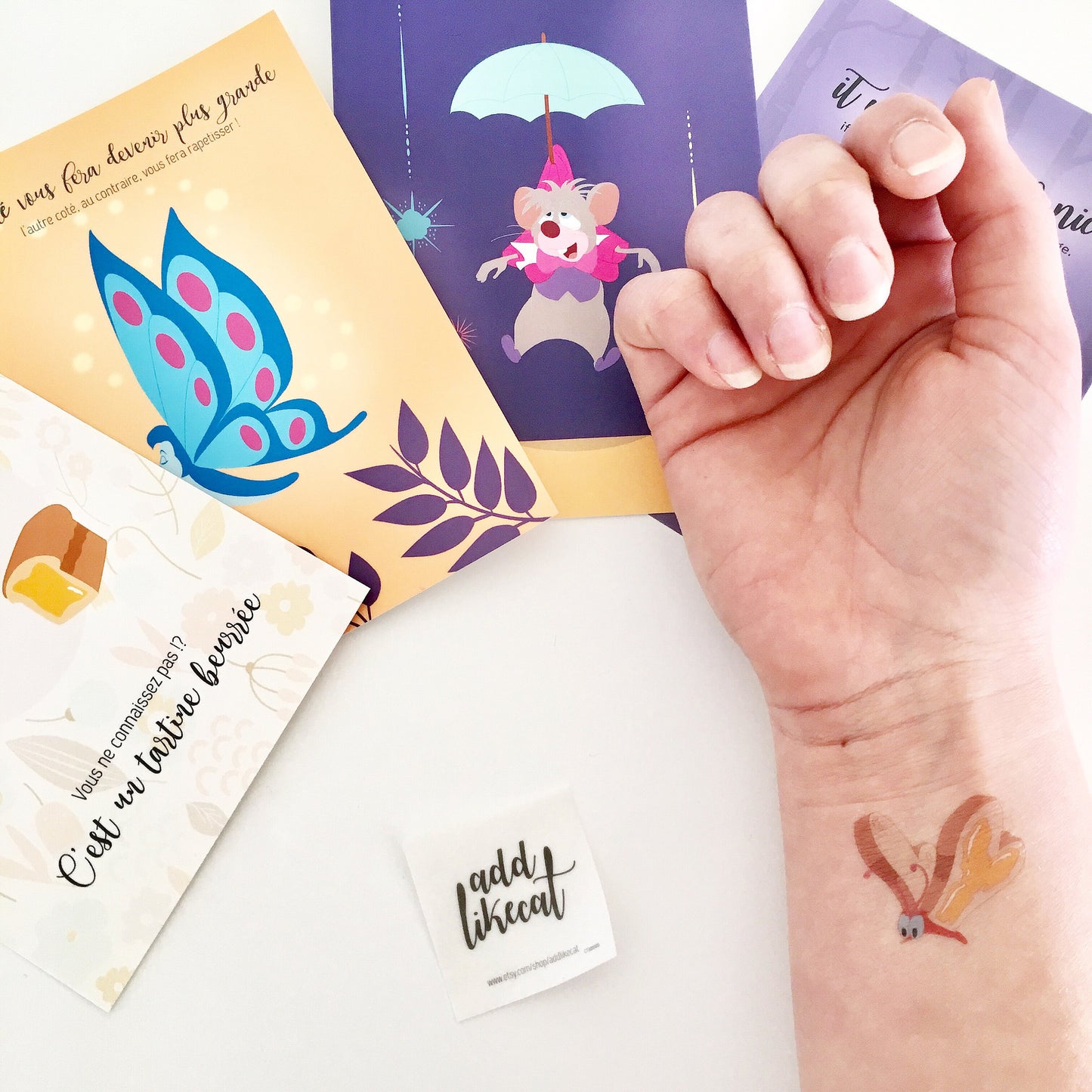Temporary tattoo - Buttered toast - Alice in Wonderland