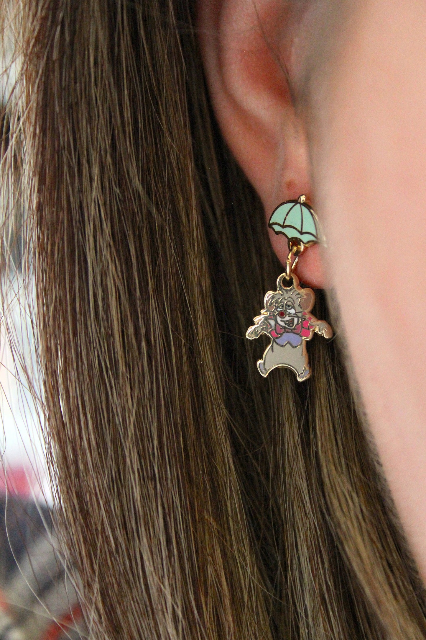 <transcy>Dormouse Earrings - Alice in Wonderland</transcy>
