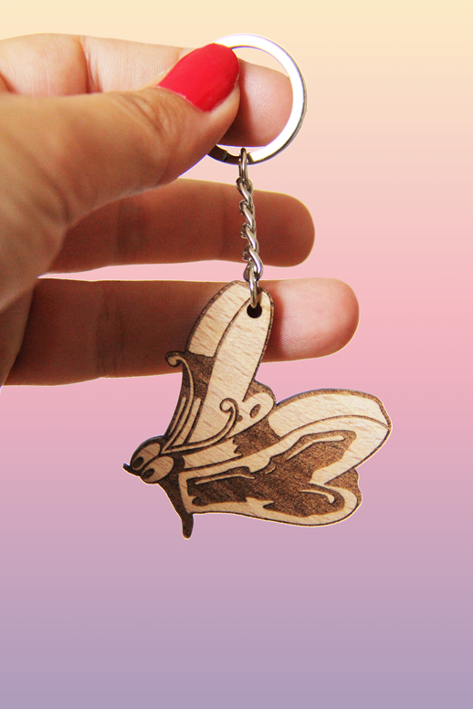 Beechwood buttered toast keyring - Ronwoodiy X Addlikecat