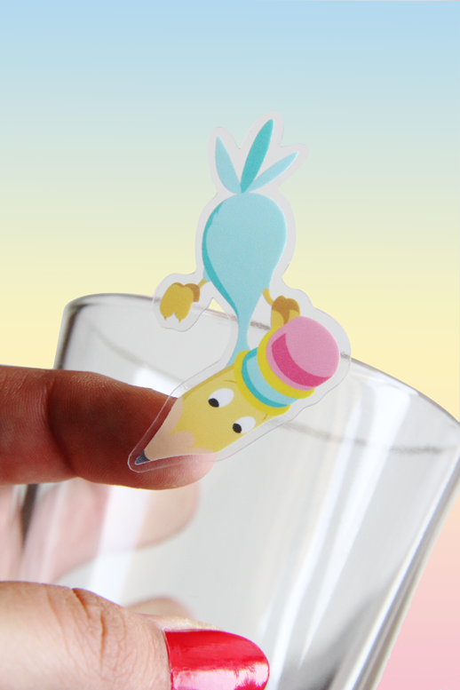 Sticker pencil bird
