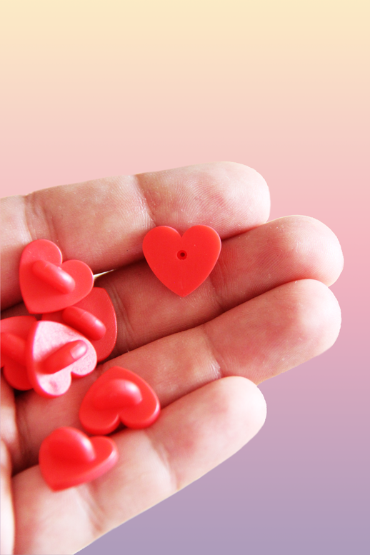 Heart-shaped pin's backs